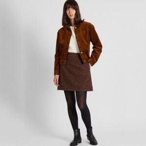 Uniqlo Brown Wool Blend Mini Skirt A-Line Workwear Academia Aesthetic Size 2